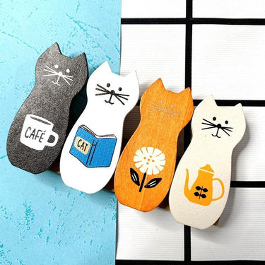 Kawaii Cats Wooden Craft Photo Clips Paper Clips & Clamps KittyNook Cat Company